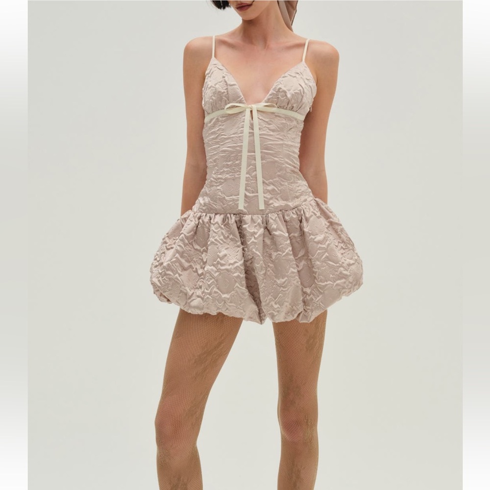 NWT For Love and Lemons Satin Bubble Skirt Mini Dress